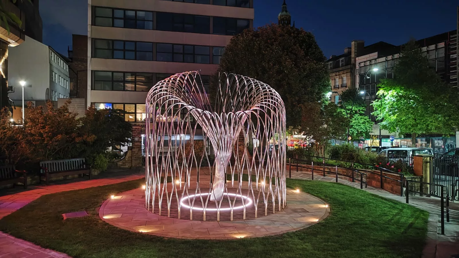 Sheffield Covid Memorial | bespoke external feature | The Light Lab