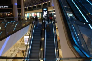 The Light Lab | St James Quarter | bespoke escalator lighting - Glowline | Custom retail lighting