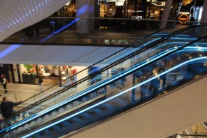 The Light Lab | St James Quarter | bespoke escalator lighting - Glowline | Custom retail lighting