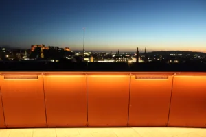 St James Quarter Edinburgh | Bespoke hospitality lighting | Glowrail LED handrail | The Light Lab