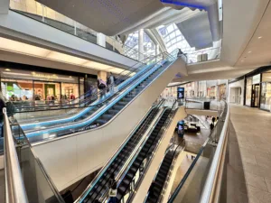 St James Quarter Edinburgh | Bespoke hospitality lighting | Customer retail - LED SPI escalator lighting | The Light Lab