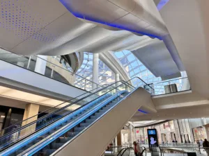 St James Quarter Edinburgh | Bespoke hospitality lighting | Customer retail - LED SPI escalator lighting | The Light Lab