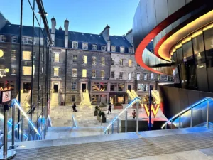 St James Quarter Edinburgh | Bespoke retail lighting | Custom Glowrail LED handrail RGBW | The Light Lab