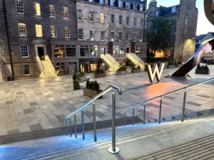 St James Quarter Edinburgh | Bespoke retail lighting | Custom Glowrail LED handrail RGBW | The Light Lab