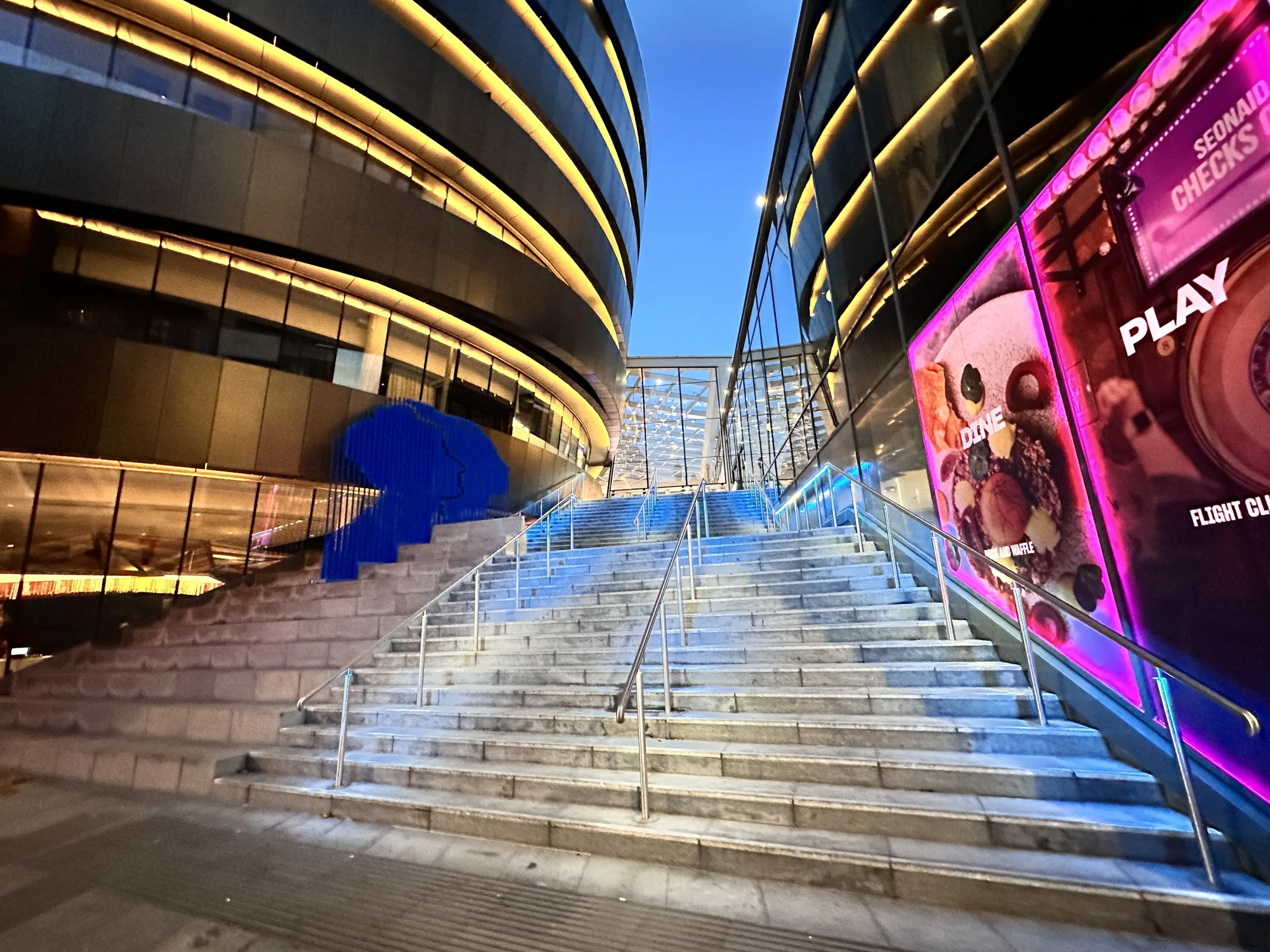 St James Quarter Edinburgh | Bespoke retail lighting | Custom Glowrail LED handrail RGBW | The Light Lab