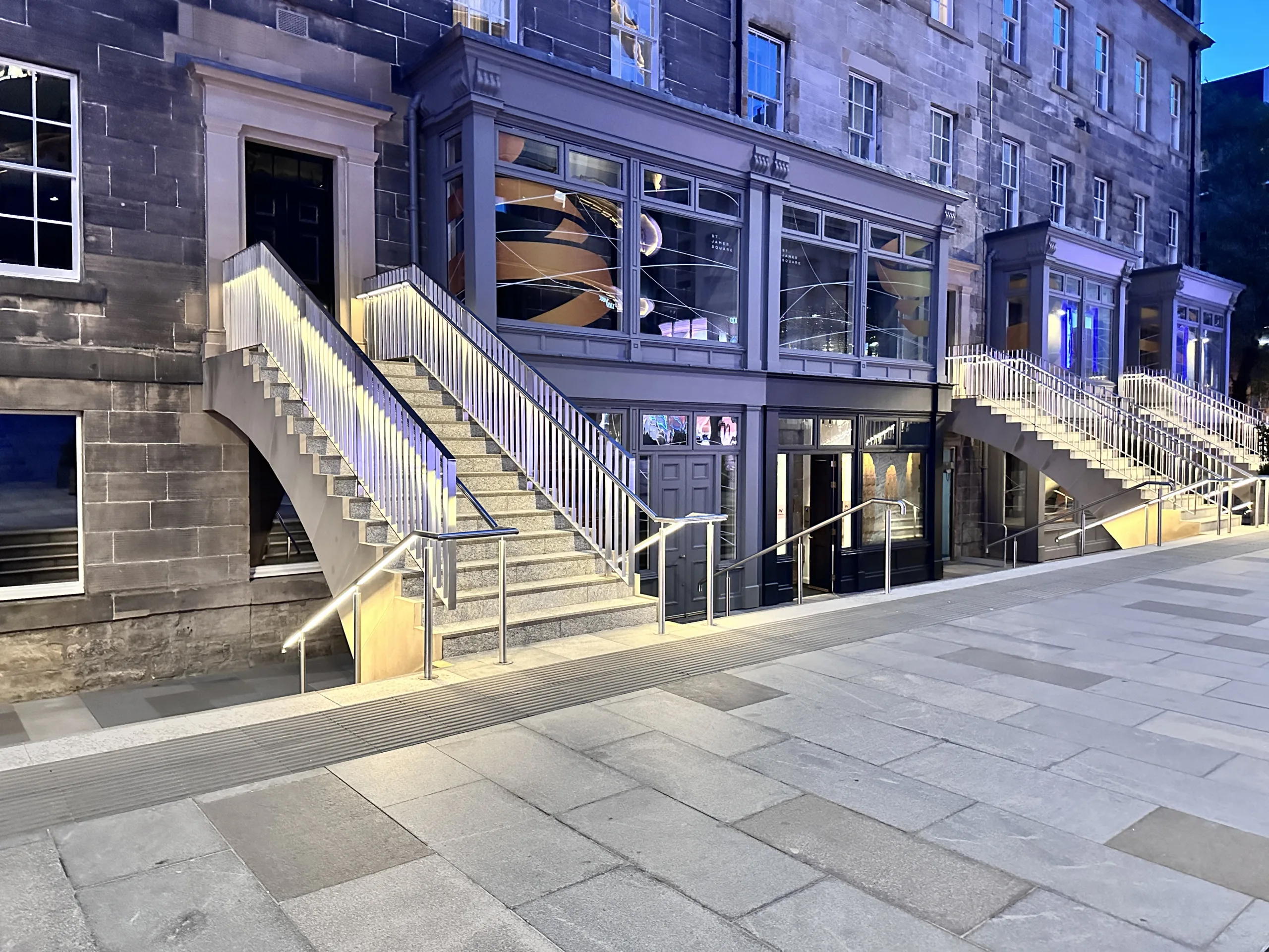 St James Quarter Edinburgh | Bespoke retail lighting | Custom Glowrail LED handrail RGBW | The Light Lab