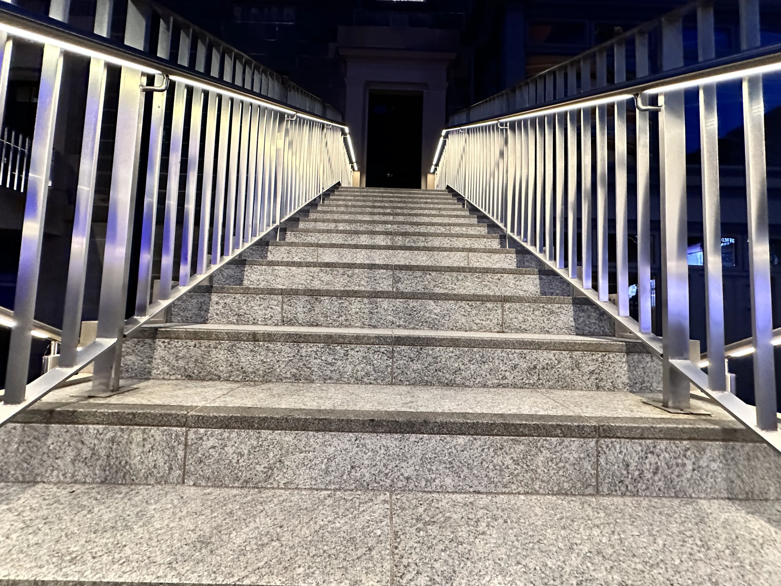 St James Quarter Edinburgh | Bespoke retail lighting | Custom Glowrail LED handrail public realm external | The Light Lab