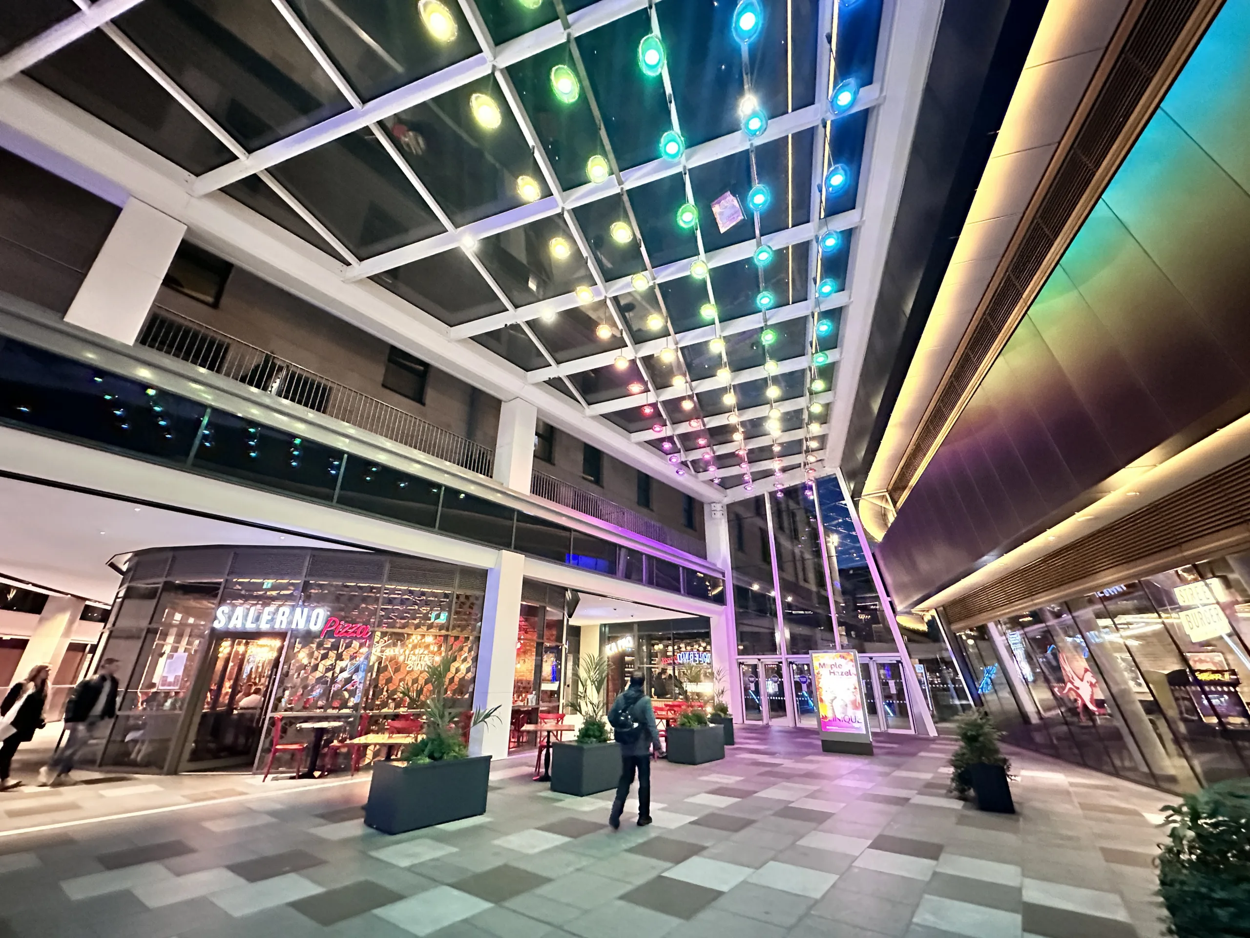 St James Quarter, Edinburgh | Bespoke retail lighting | custom illuminated ceiling pendants | The Light Lab