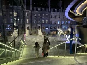 St James Quarter Edinburgh | Bespoke retail lighting | Custom Glowrail LED handrail RGBW | The Light Lab