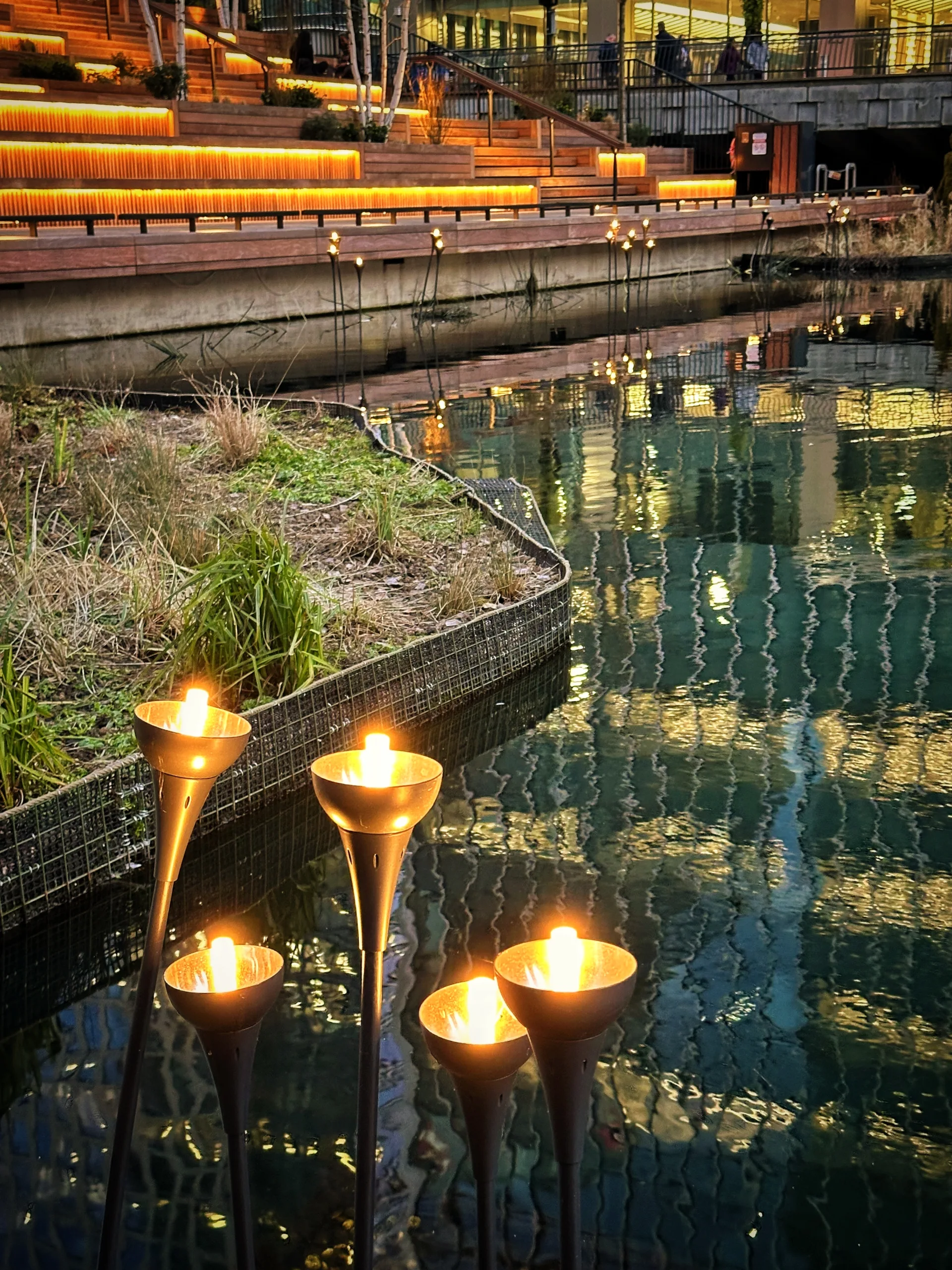 Eden Dock, Canary Wharf, Bespoke reed lighting, The Light Lab