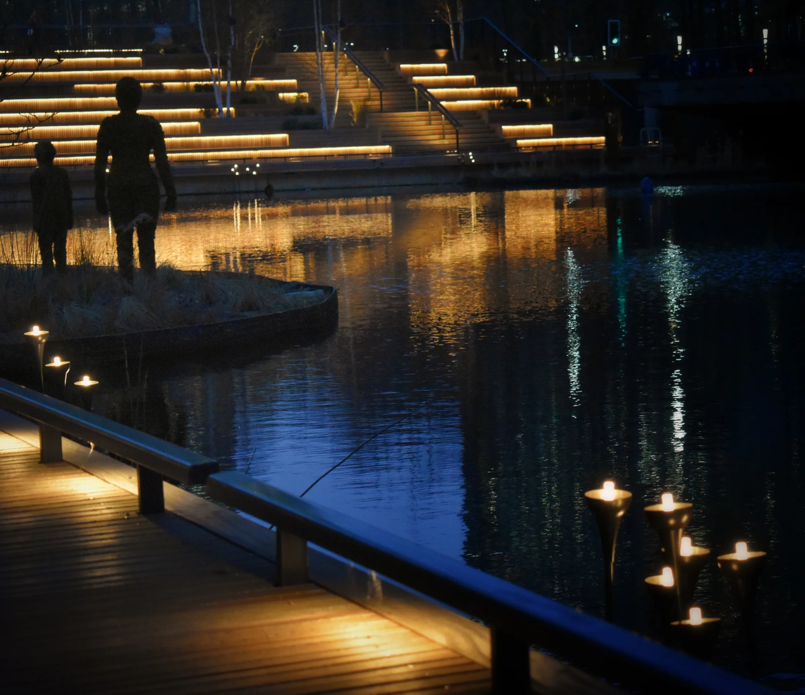 Eden Dock, Canary Wharf, Bespoke reed lighting, The Light Lab