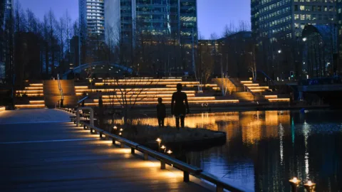 Eden Dock, Canary Wharf, Bespoke reed lighting, The Light Lab