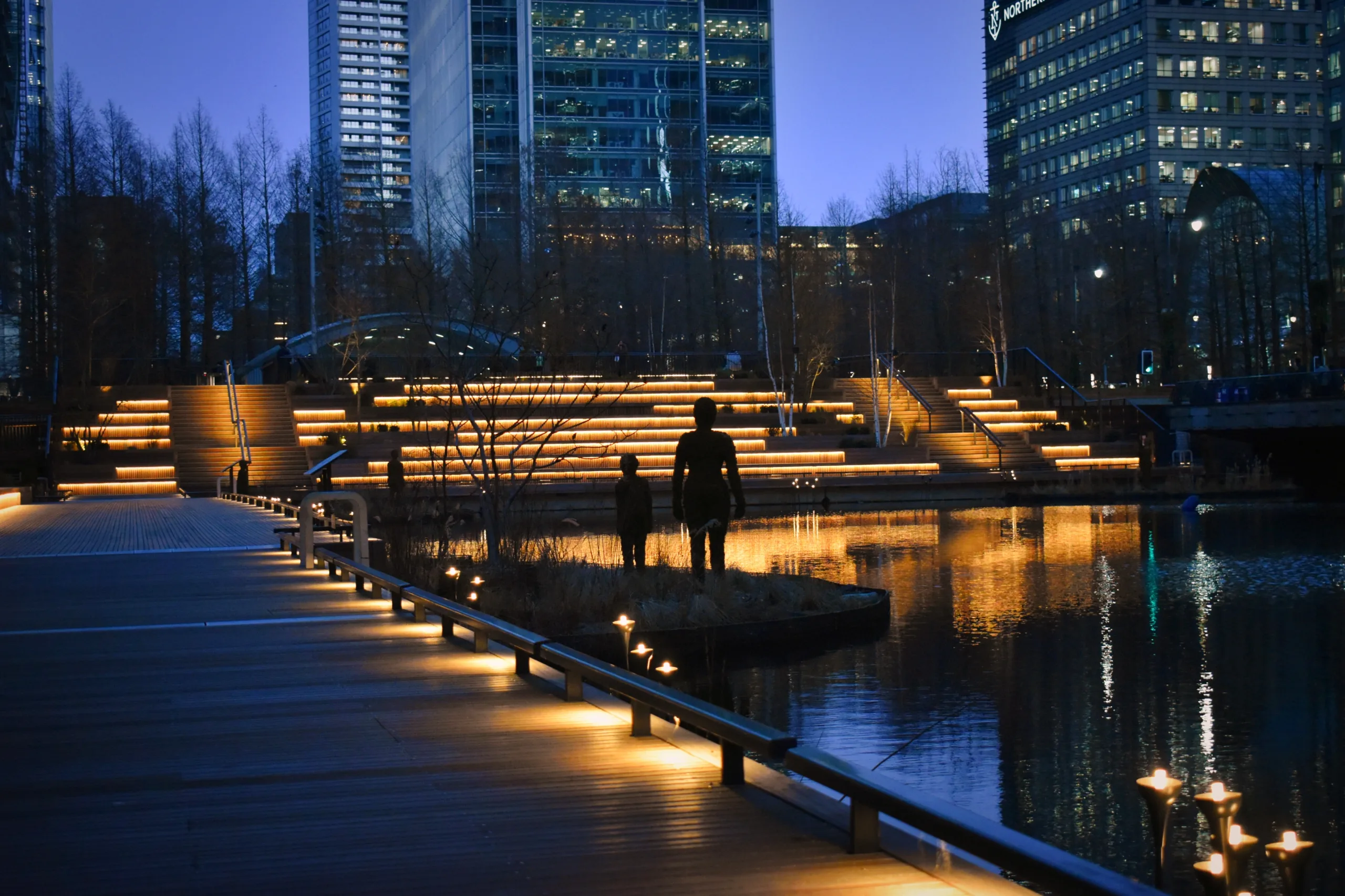 Eden Dock, Canary Wharf, Bespoke reed lighting, The Light Lab